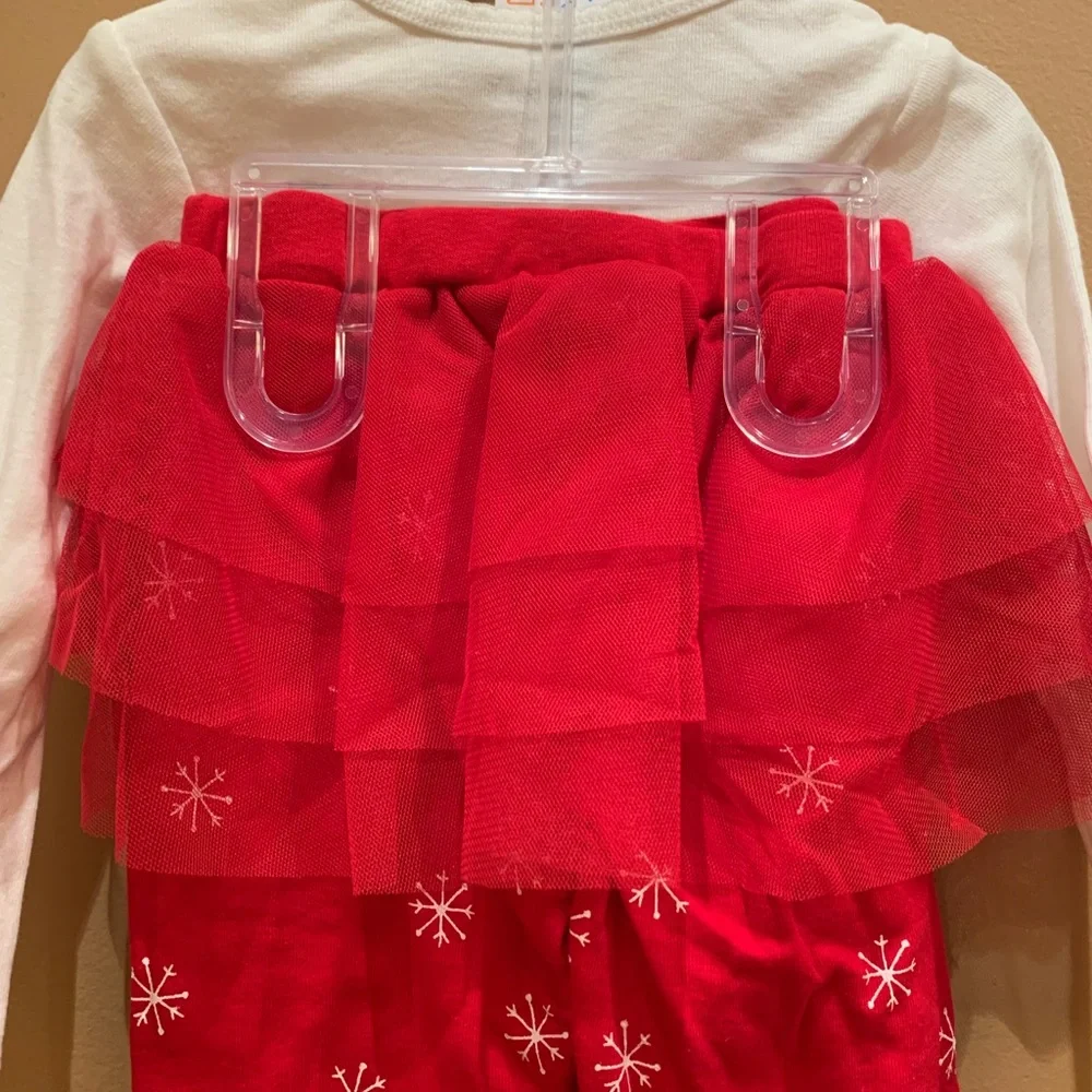 Girls Size 12M Adorable Carter's 2 Piece Tutu Pants Set Snowman Christmas NWT